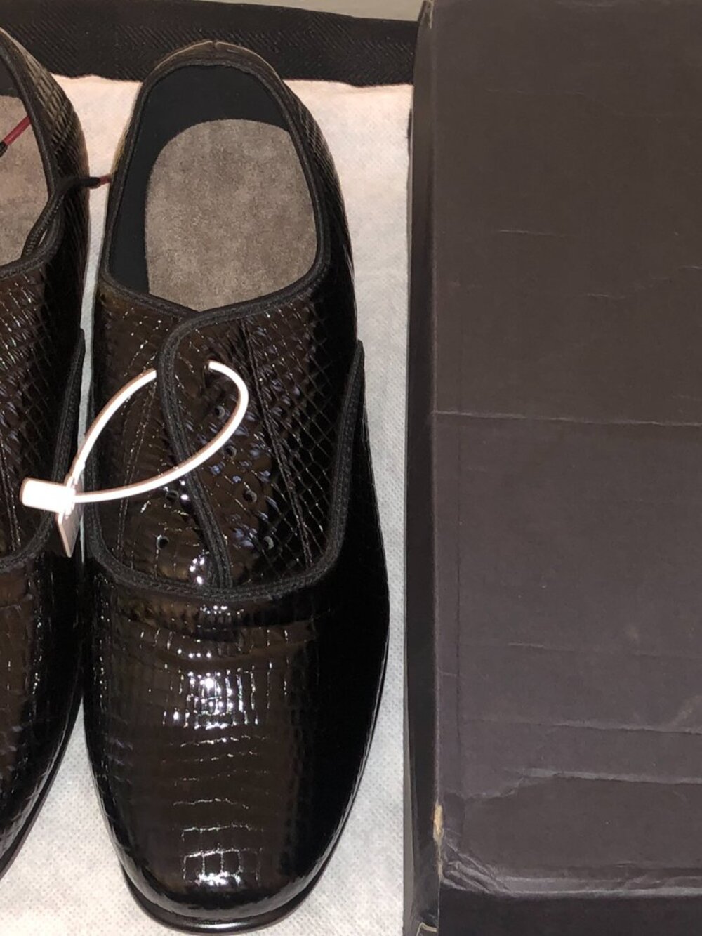 DanceandSway Mens Black Patent Croc Embossed Oxford Dance Shoes Sz 11 EU 43 - Picture 4 of 11
